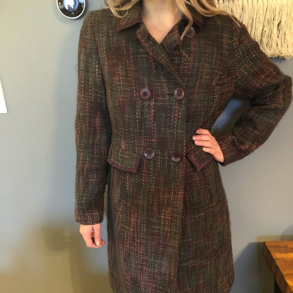 Apostrophe Jackets & Blazers - apostrophe purple tweed double breasted coat